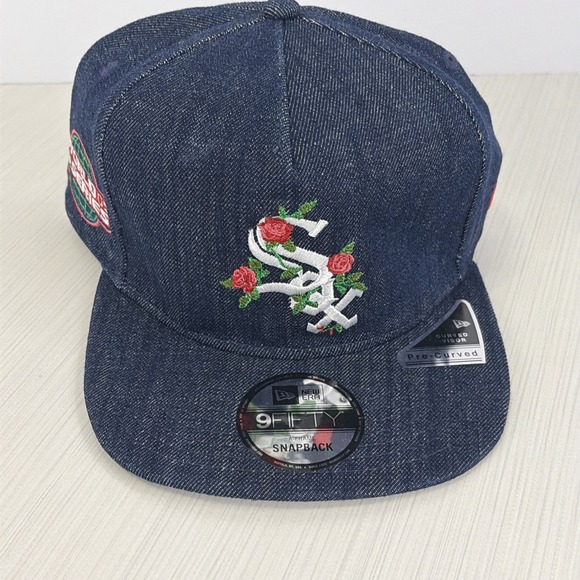 Chicago White Sox New Era 9Fifty A-Frame SnapBack Hat Denim Rose 2005 WS Patch - Picture 1 of 7